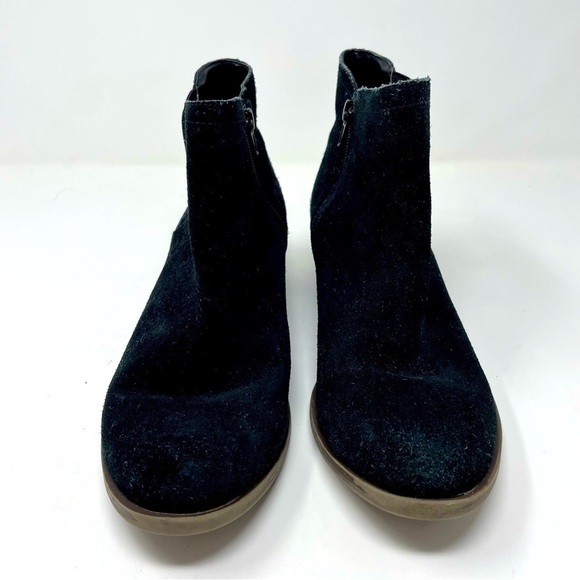 Kensie Black Leather Ankle Boots – Side Zip, Almond Toe, Size 9 - Picture 2 of 10